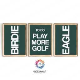 Golf Print Set - 3 Prints - Boys Bedroom Decor Golfer Gift Golfing Poster Lover Unframed Wall Art Minimal Green Artwork - thumbnail 1