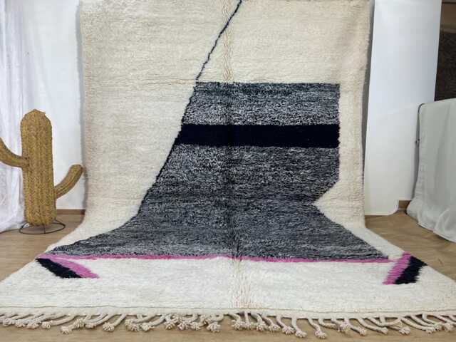 Moroccan Rug 7x10 Ft - Beni Ourain Handmade Area Rugs Bohemian Decor Handmade Wool Berber Rugs For Living Room - image 1