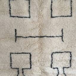 Beni Ourain Rug - Moroccan Handwoven Rug, Pure Wool, Ivory With Black Marks/160 X 226 cm 5.24 7.21 Ft Code 029 - thumbnail 2