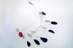 Modern Hanging Mobile Art Sculpture, Red & Black Allure Design Kinetic - thumbnail 3