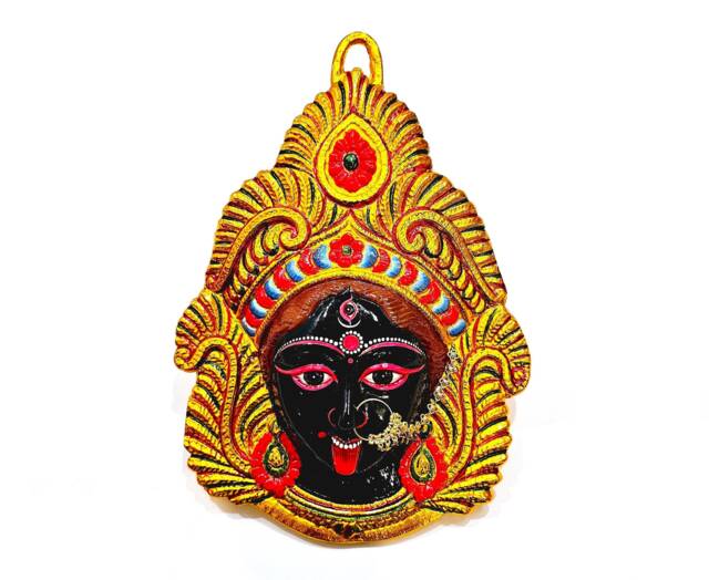 Large Rare Goddess Kali Maa/Mata - Durga Wall Hanging Face , Large Nose Ring - image 1
