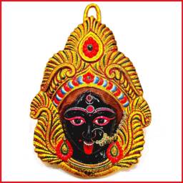 Large Rare Goddess Kali Maa/Mata - Durga Wall Hanging Face , Large Nose Ring - thumbnail 2