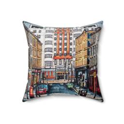 Cushion, Square Pillow - Glasgow Beresford Building Art - thumbnail 4