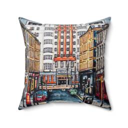 Cushion, Square Pillow - Glasgow Beresford Building Art - thumbnail 1