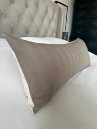Long Mocha Brown Bolster Pillow Cover Woven Cotton Lumbar Cushion