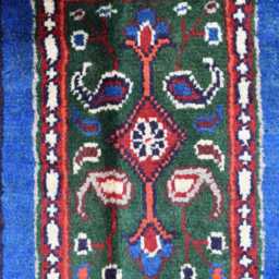 Handmade Navy Blue Afghan Rug Wool Ayni Oriental Carpet - 3.1x5.7 Ft - thumbnail 4