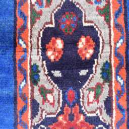 Handmade Navy Blue Afghan Rug Wool Ayni Oriental Carpet - 3.1x5.7 Ft - thumbnail 3