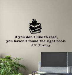 If You Don't Like To Read Book Wall Decal Vinyl Sticker J K Rowling Quote Education Poster Sign School Library Decor Classroom Art 8-87 - thumbnail 1