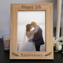 5Th Anniversary Photo Frame - Happy Gift Wedding Wooden - thumbnail 2