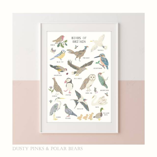 Floral Edition - Birds Of Britain Print Bird Bedroom Decor Theme Poster Garden Children's Prints Wall Art - image 1