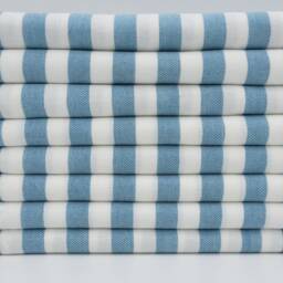 "Turkish Towel, Teal & White Towel, Hammam Towel, Striped Towel, Beach Towel, Handmade Towel, Peshtemal Towel, 40""x67" - thumbnail 3
