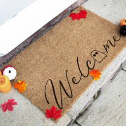 Welcome Ghost Doormat - Come On in Mat Awesome Halloween Themed Door Personalized Cute - thumbnail 2