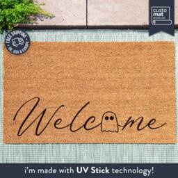 Welcome Ghost Doormat - Come On in Mat Awesome Halloween Themed Door Personalized Cute - thumbnail 1