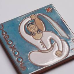 Aquarius Zodiac Sign Ceramic Art Tile Handmade Wall Decor Personalized Gifts Star Map Horoscope Astrology Gift For Her - thumbnail 2