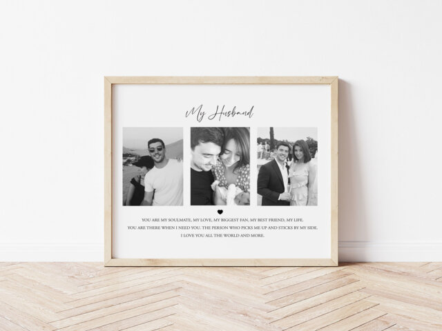 Husband A4 Unframed Personalised Print/Definition Photo Husband Prints Gift Birthday Love - image 1