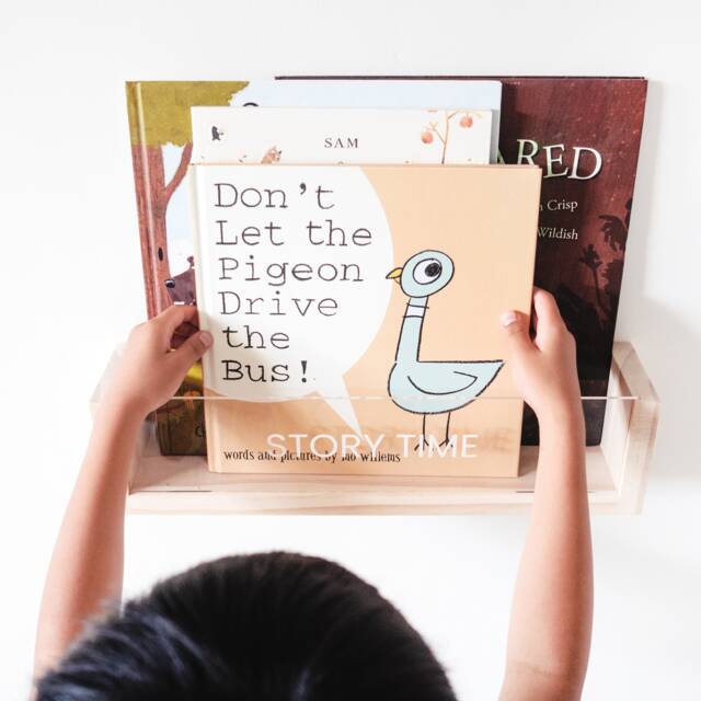Personalized Acrylic Montessori Bookshelf - Pine Wood, Nursery Decor - image 1