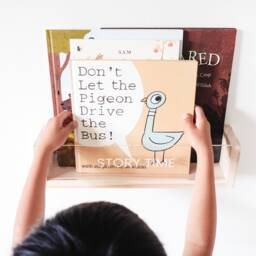Personalized Acrylic Montessori Bookshelf - Pine Wood, Nursery Decor - thumbnail 1