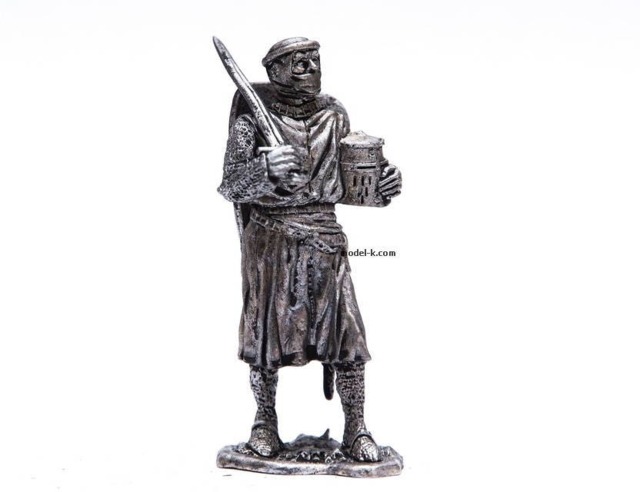 Tin 54mm Figurine Crusaders. Teutonic Order. Knight 14Th Century - image 1