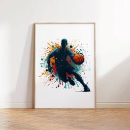 Basketball Art Print - Set Of 3 Posters - Teen Room Decor Boys Bedroom Basket Ball Wall Artwork Design - thumbnail 3