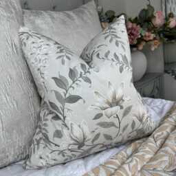 Laura Ashley Floral Cushion Cover Handmade Throw Pillow Cover, Countryside Decorative Case For Sofa - Bed, Natural Beige Home Decor - thumbnail 1