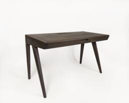 Solid Oak Wood Desk - Minimalist Home Office Table With Drawer, Durable Wooden Workspace - thumbnail 1