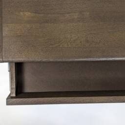 Solid Oak Wood Desk - Minimalist Home Office Table With Drawer, Durable Wooden Workspace - thumbnail 3