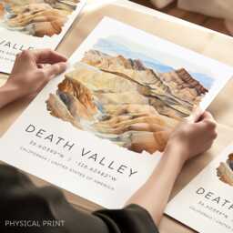 Death Valley, California Travel Print, Valley National Park, Poster, Usa Parks, Gifts, Wall Art - thumbnail 1