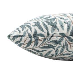 Willow Branch Tapestry Boudoir Cushion in Duck Egg Blue. William Morris Style Botanical Leaf Print Soft 17x12 - thumbnail 2