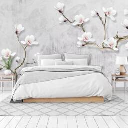 3D Magnolia Floral Wallpaper Mural, Peel & Stick Branch Wall Decor - thumbnail 2
