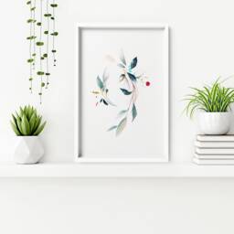 Botanical Kitchen & Dining Room Framed Set Of 3 Wall Art Prints, Watercolour Greenery Gallery Hanging Prints For New Home Decor - thumbnail 3