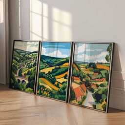 Set Of 3 South Yorkshire Posters, England Travel Prints, Industrial Heritage Wall Art Set, Northern Landscape Posters - thumbnail 2