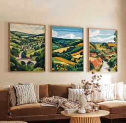 Set Of 3 South Yorkshire Posters, England Travel Prints, Industrial Heritage Wall Art Set, Northern Landscape Posters - thumbnail 1