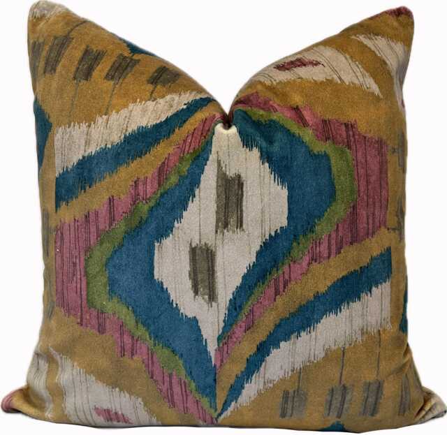 Thibaut Artesian Velvet Ochre Cushion Cover Pillow Double Sided - image 1