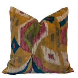 Thibaut Artesian Velvet Ochre Cushion Cover Pillow Double Sided - thumbnail 2