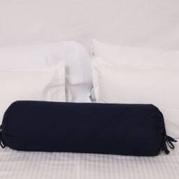 Quilted Black Pillowcase Long Round Cylindrical Cushion Cover For Yoga , Leg Rest , Meditation Or For Massage Cotton Solid 9 - thumbnail 3
