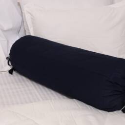 Quilted Black Pillowcase Long Round Cylindrical Cushion Cover For Yoga , Leg Rest , Meditation Or For Massage Cotton Solid 9 - thumbnail 2