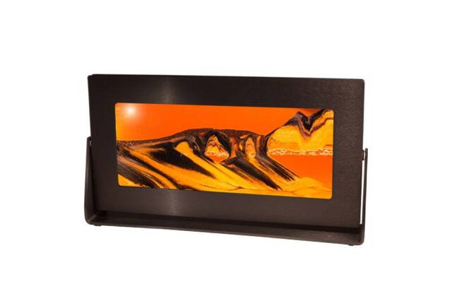 Sunset Orange Moving Sand Art Anodized Metal Frame, 7x12 Sandscape - image 1