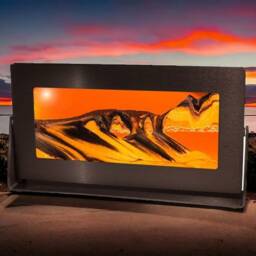Sunset Orange Moving Sand Art Anodized Metal Frame, 7x12 Sandscape - thumbnail 2