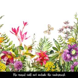 Tropical Plants Removable Wallpaper, Self Adhesive, Wall Covering, Peel & Stick, Repositionable, Decal, Mural, Decor #73 - thumbnail 3