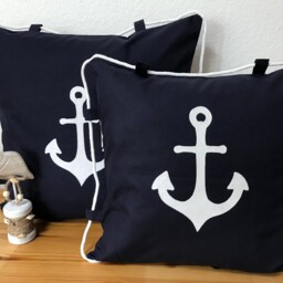 Cushion Cover Maritime Cord Blue/White 40x40cm - thumbnail 2