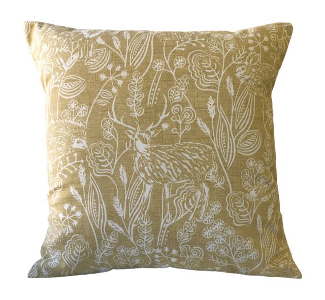 "1 X Clarke & Westleton Countryside Fox Hedgehog Ochre Cushion Covers 16"" 18"" 20"" 22"" 24" - image 1