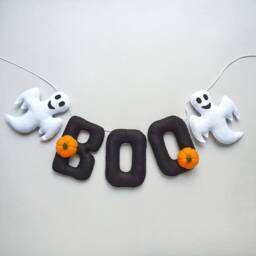 Halloween Boo Felt Garland, Party Banner, Ghost Decor, Wall Decoration, Decor Indoor - thumbnail 3
