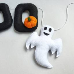 Halloween Boo Felt Garland, Party Banner, Ghost Decor, Wall Decoration, Decor Indoor - thumbnail 2