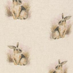 Rabbit Print Linen Drum Lampshade, Handmade Home Decor - thumbnail 2