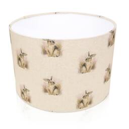Rabbit Print Linen Drum Lampshade, Handmade Home Decor - thumbnail 1