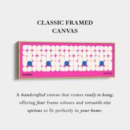 Pink Bauhaus Geometric Horizontal Long Wall Art Framed Canvas Print For Living Room Bedroom Hallway Or Modern Office Spaces - thumbnail 3