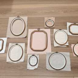 Custom Girl Nursery Wall Art Set - Embroidery Hoop Gallery - Baby Room Decor Personalized Farmhouse Handmade Heirloom Gift - thumbnail 2