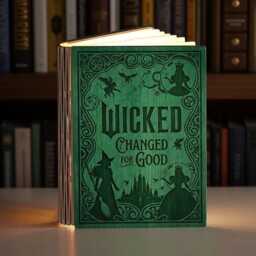 Wicked Book Lamp, Change For Good Folding Wizard Night Light, Emerald City Reading Fan Gift - thumbnail 2