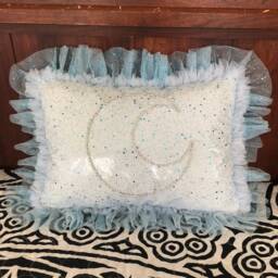 Silk Pillow Case. Pillow For Kids, Moon , Altar Cloth, Bench Pillow, Glitter Cushion, Kids , Luna Love, Meditation - thumbnail 3
