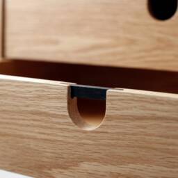 Mid-Century Scandinavian Bedside Table/Nightstand - Two Drawers & Retro Legs Made Of Solid Oak - thumbnail 2